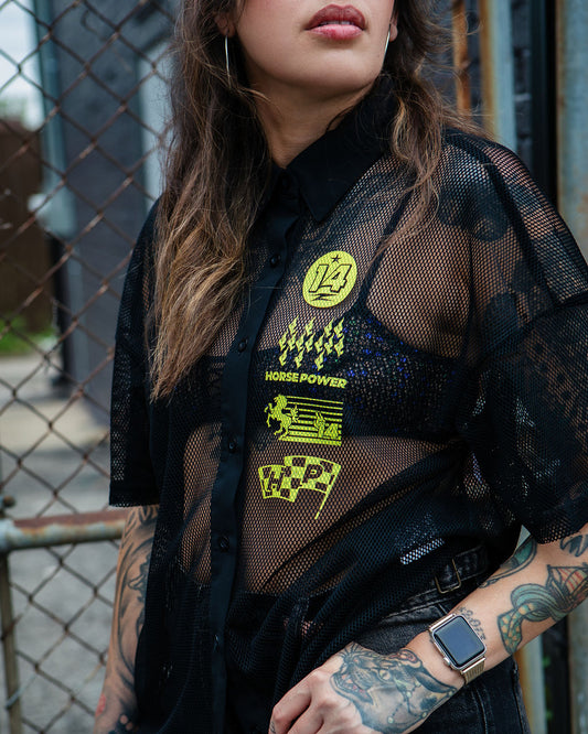 HP 25 Mesh Button Up